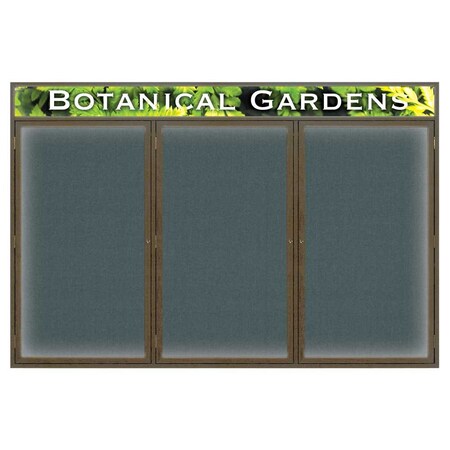 United Visual Products Open Faced Traditional Rounded Corkboard UV642ARC-GOLD-BLSPRU